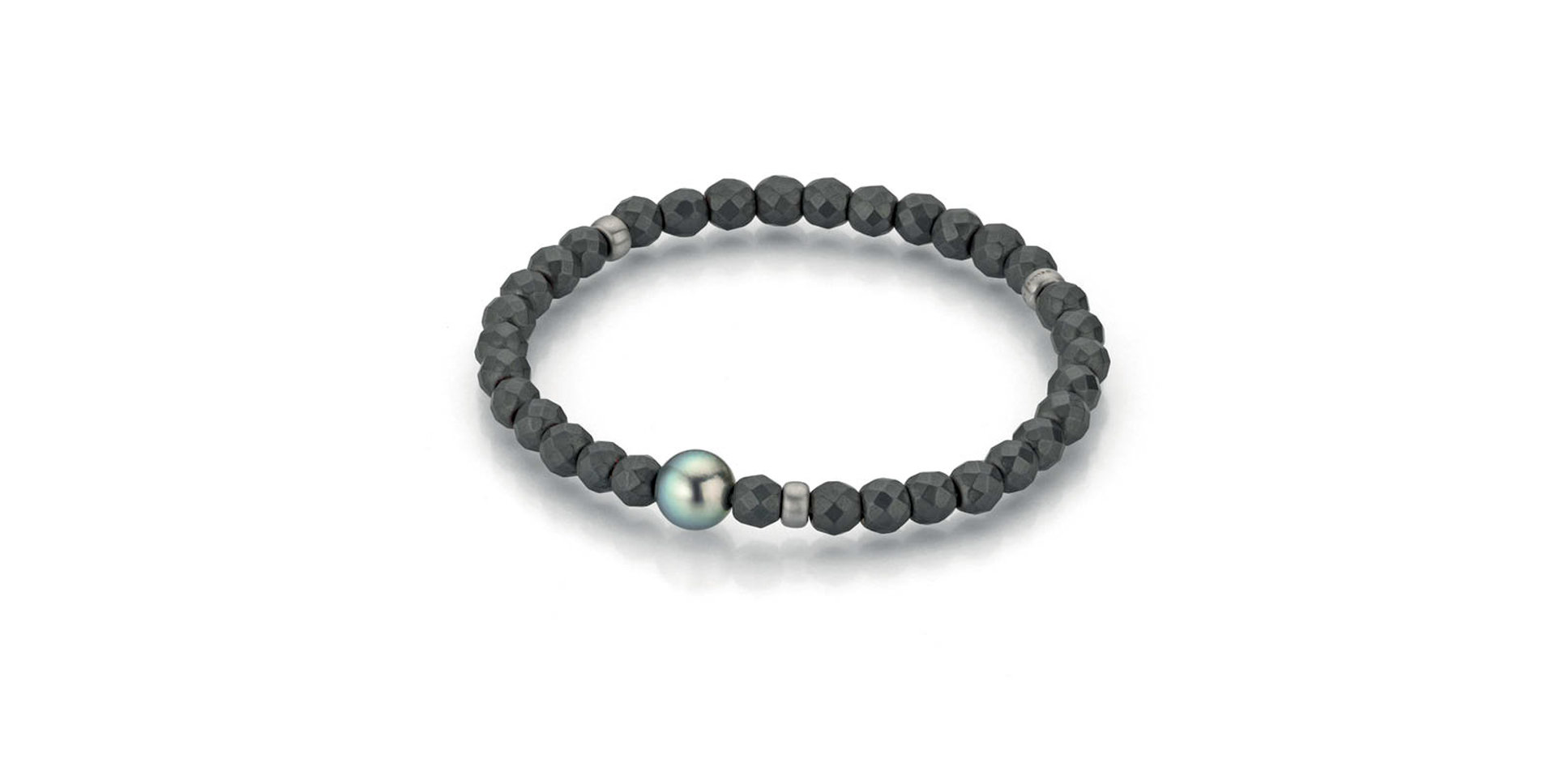 Náramek s hematitem a perlou Bold