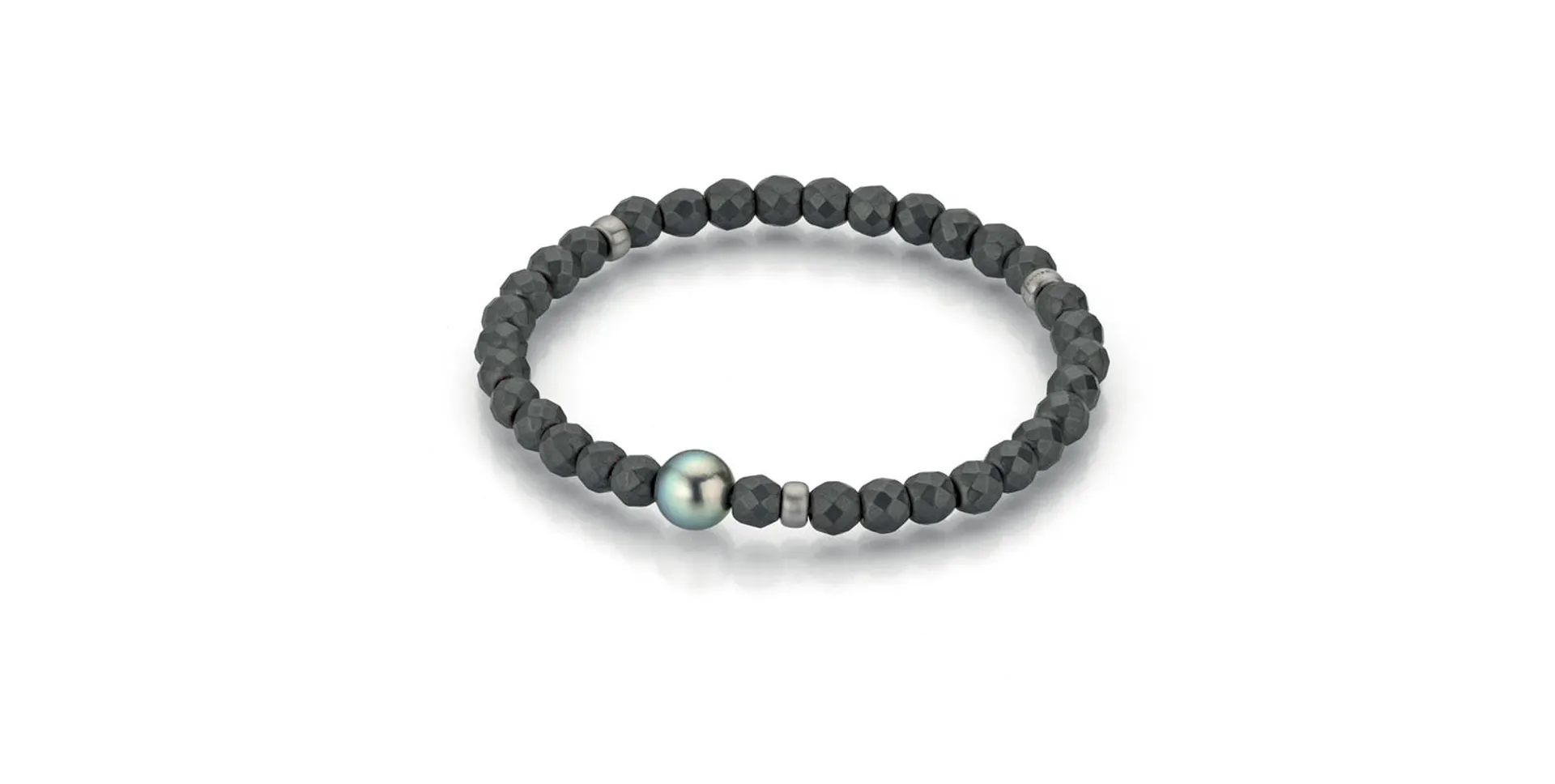 Náramek s hematitem a perlou Bold