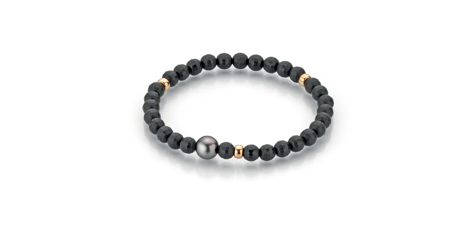 Náramek s onyxem a perlou Bold