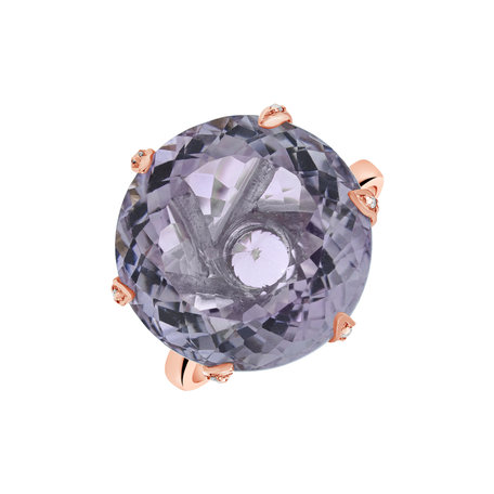 Prsten s diamanty a ametystem Audrielle