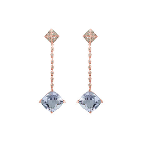 Náušnice s diamanty a ametystem Fairy Chain