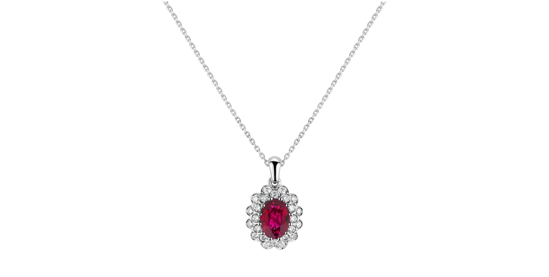 Náhrdelník s diamanty a rubínem Fairy Godess