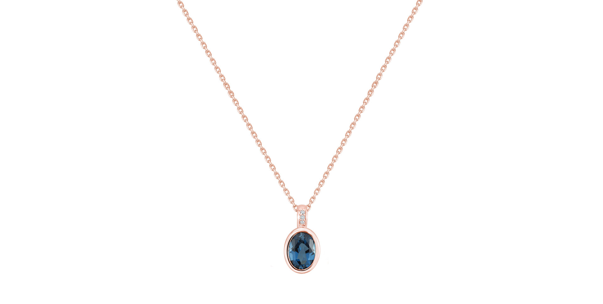 Náhrdelník s diamanty a topazem Elliptical Perfection