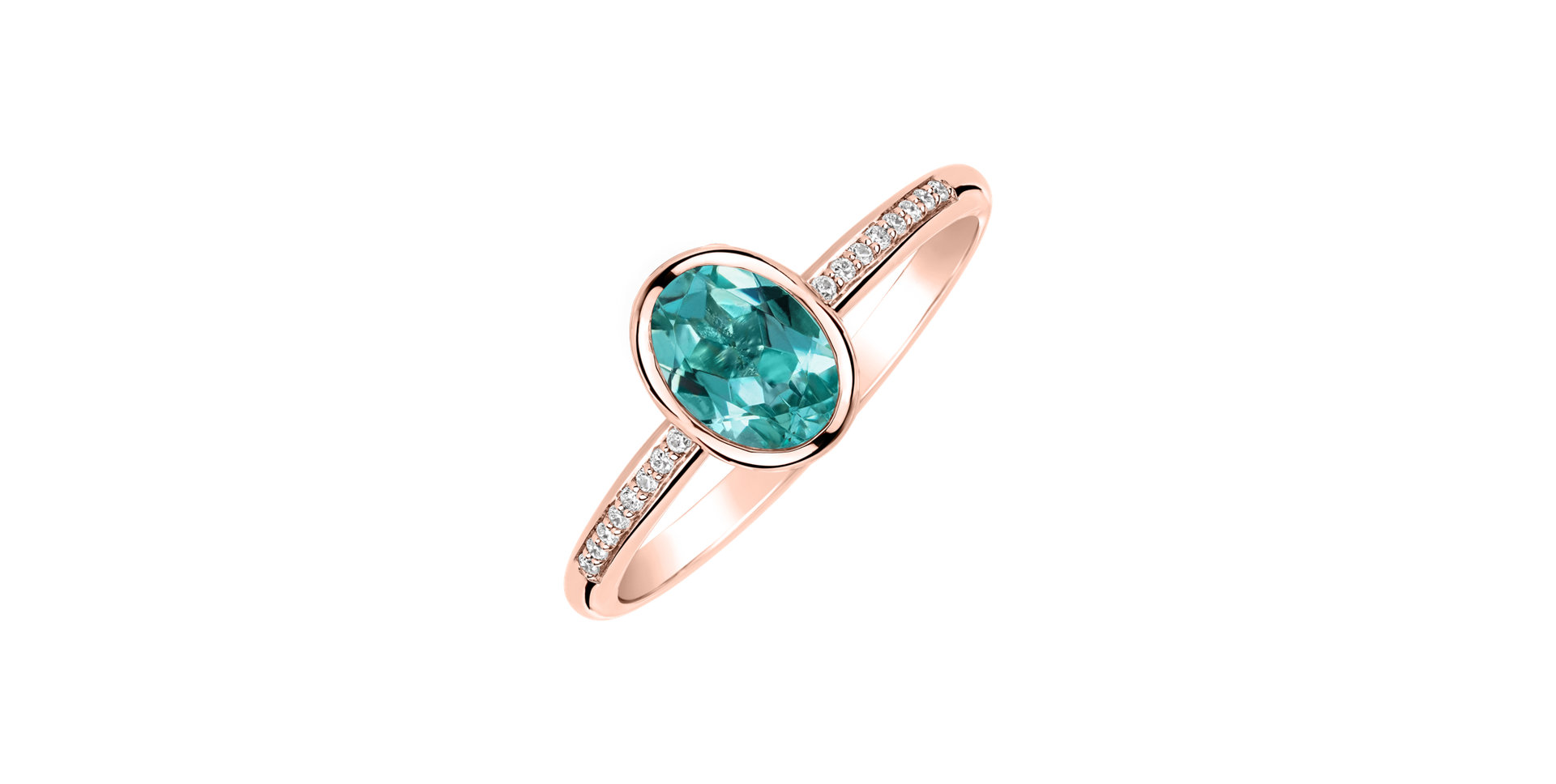 Prsten s diamanty a apatitem Elliptical perfection