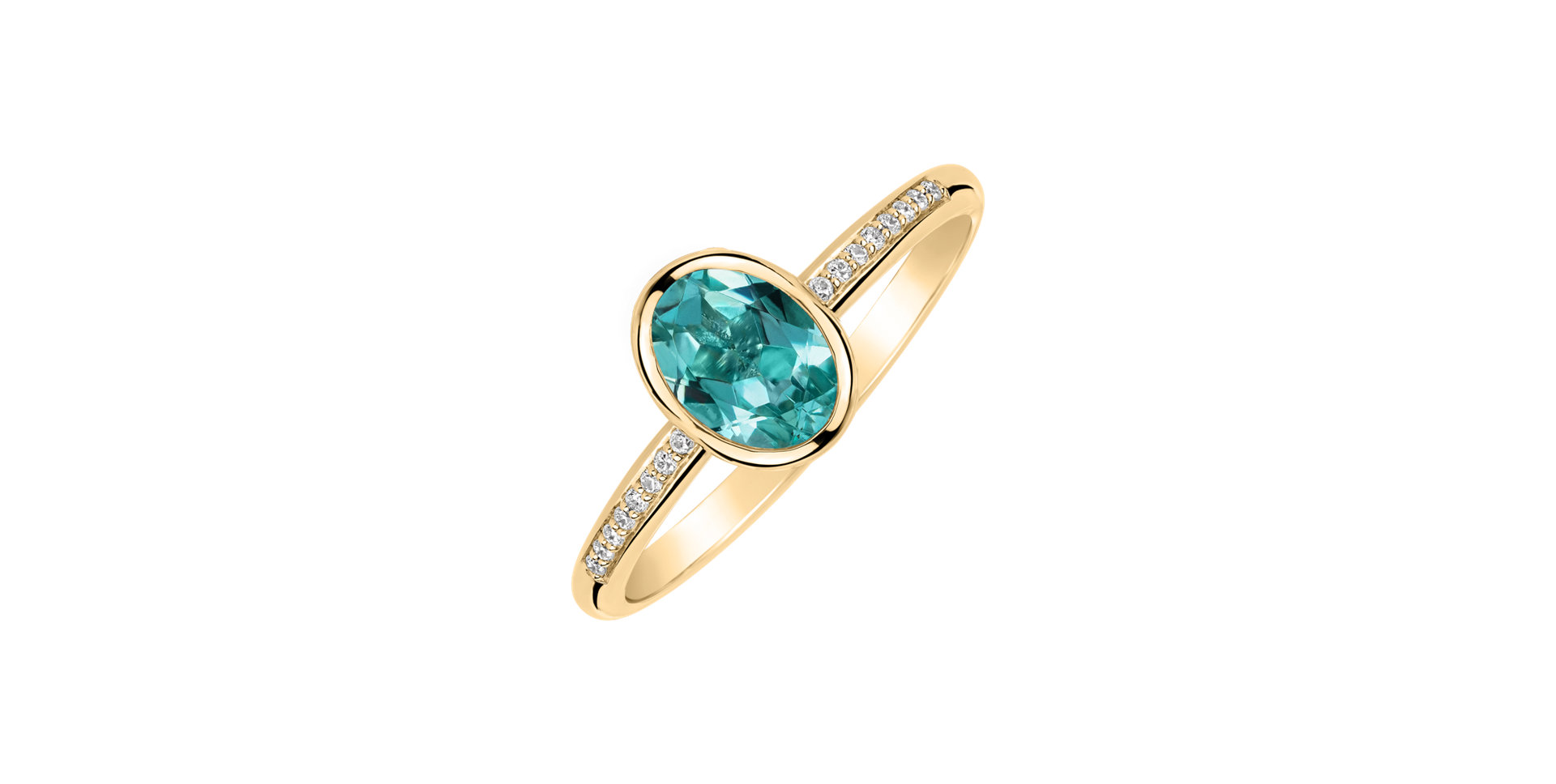 Prsten s diamanty a apatitem Eliptical Perfection