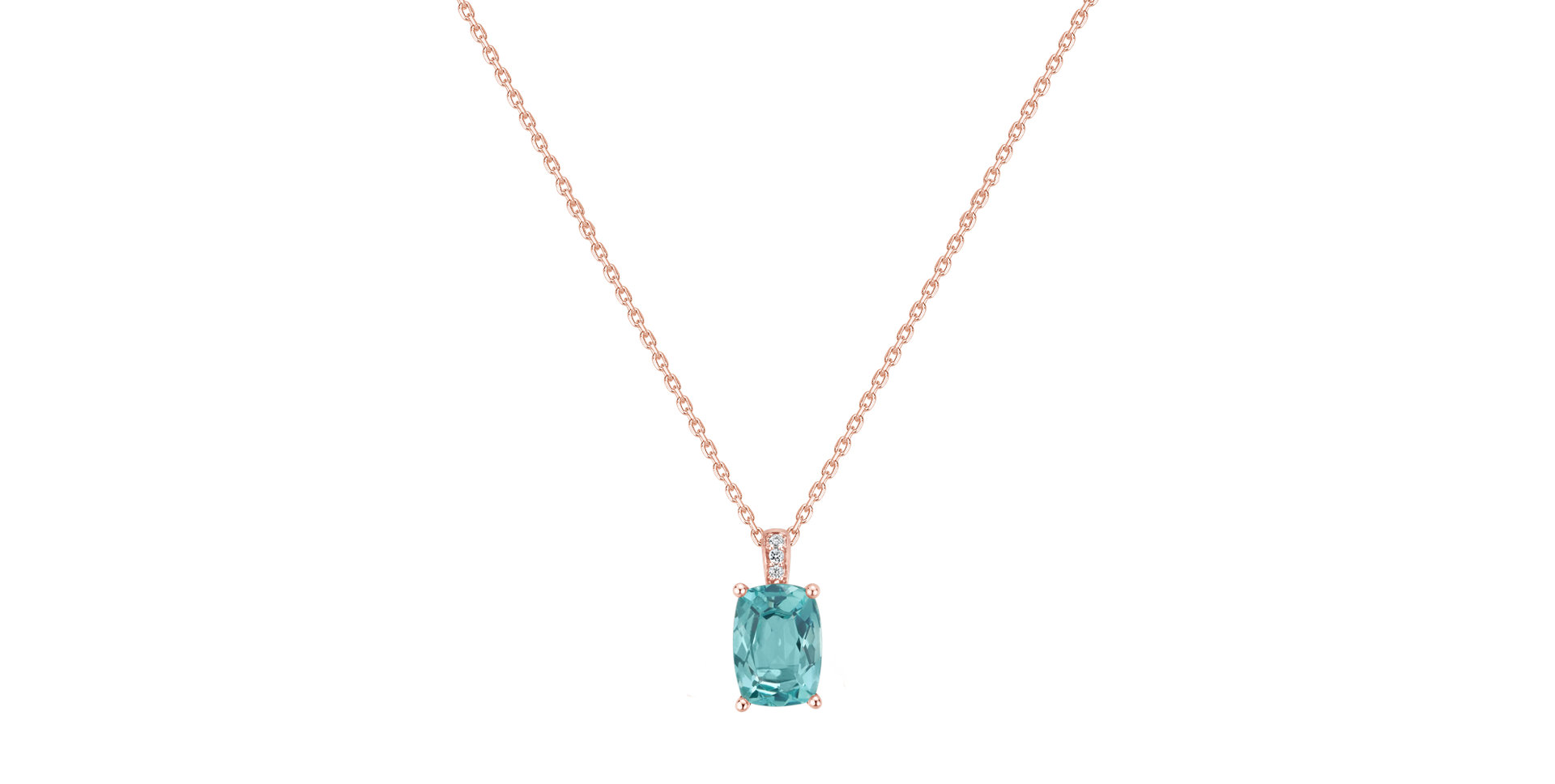 Náhrdelník s diamanty a apatitem Aqua Lumos