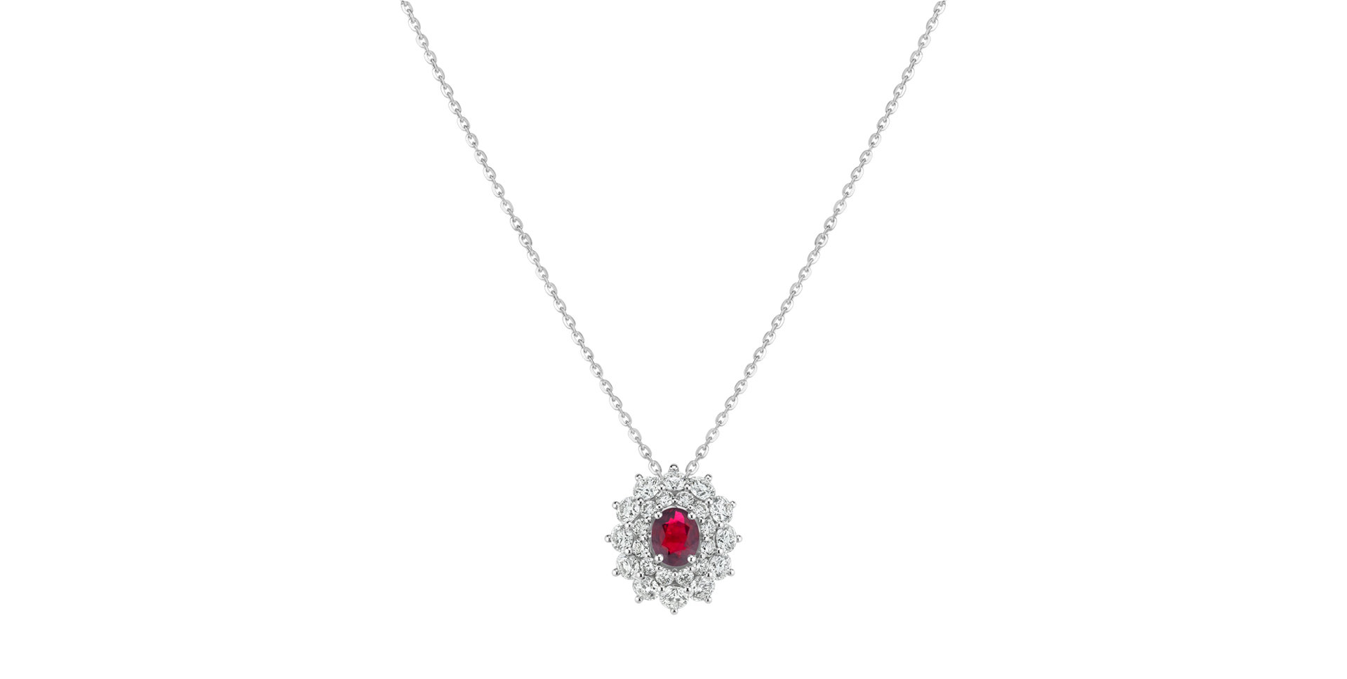 Náhrdelník s diamanty a rubínem Queen of Ruby