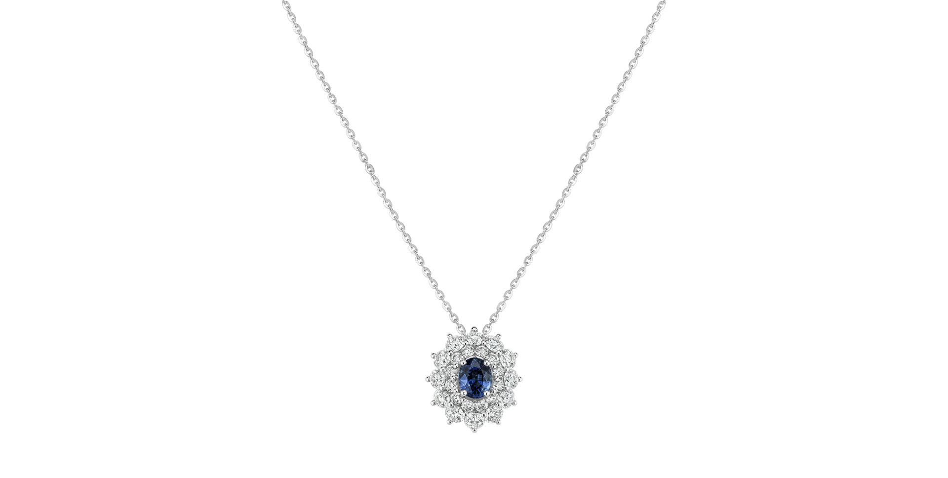 Náhrdelník s diamanty a safírem Queen of Sapphire