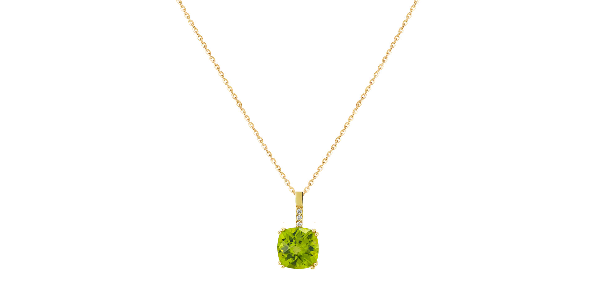 Náhrdelník s diamanty a peridotem Moonlight Gem