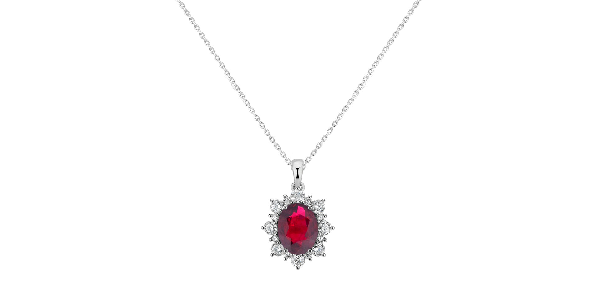 Náhrdelník s diamanty a rubínem Royal Aurora