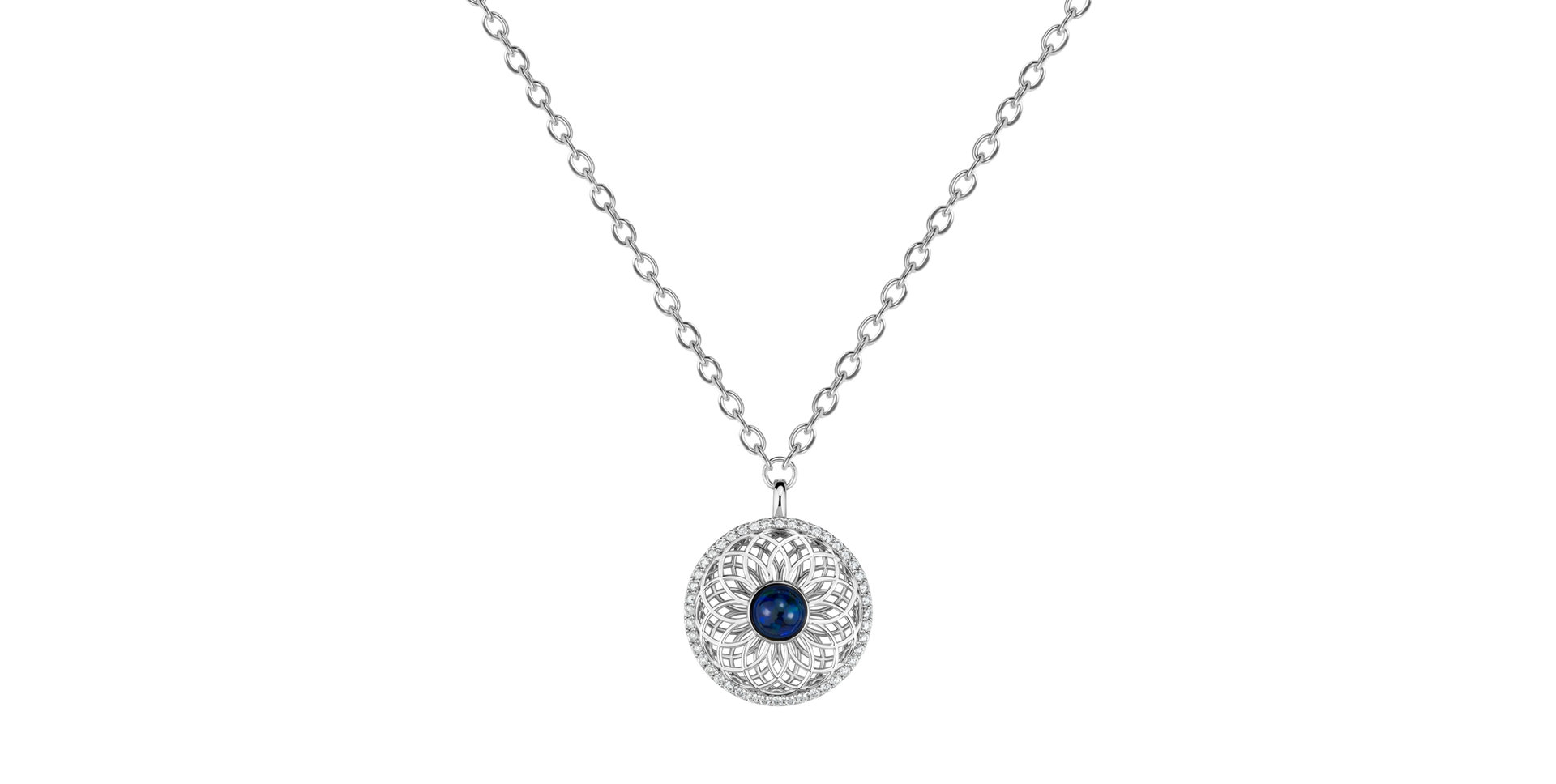 Náhrdelník s diamanty a opálem Heart of Starlight