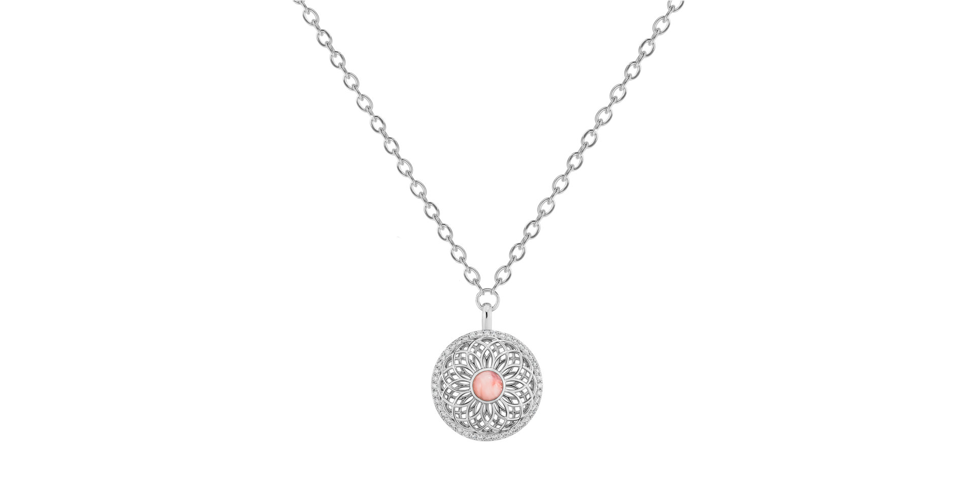 Náhrdelník s diamanty a opálem Heart of Starlight