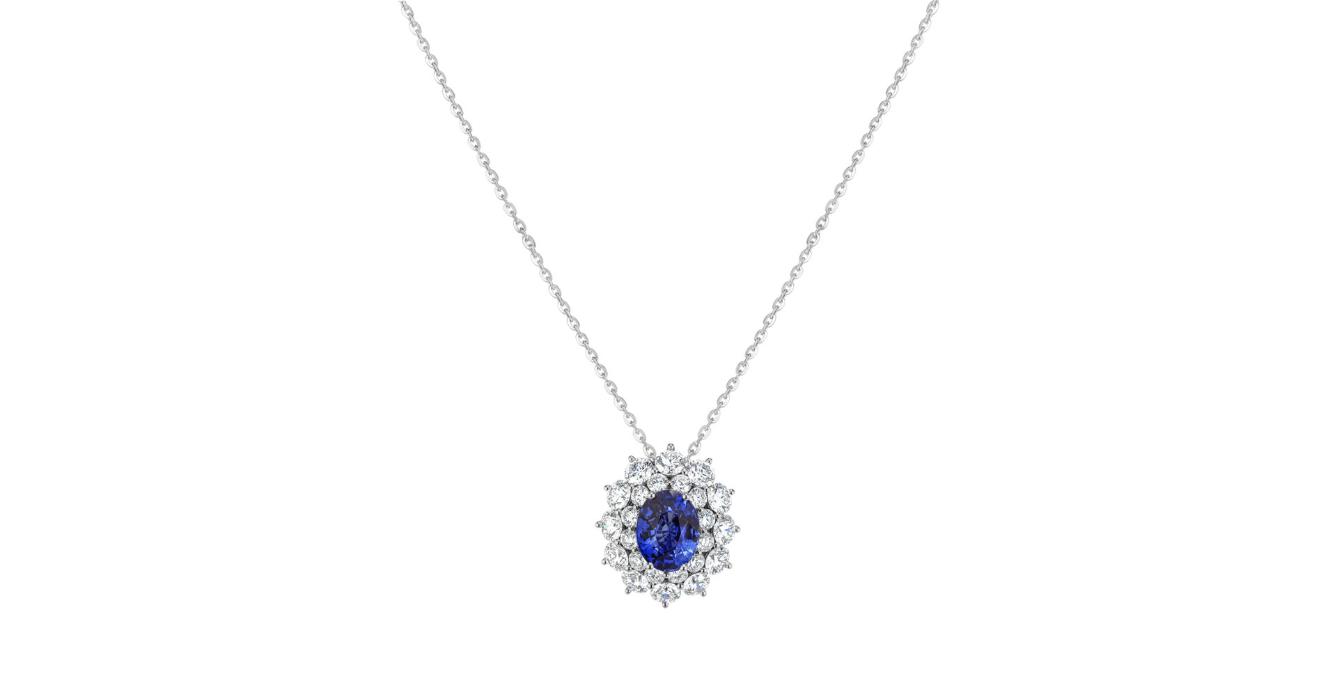 Náhrdelník s diamanty a safírem Queen of Sapphire