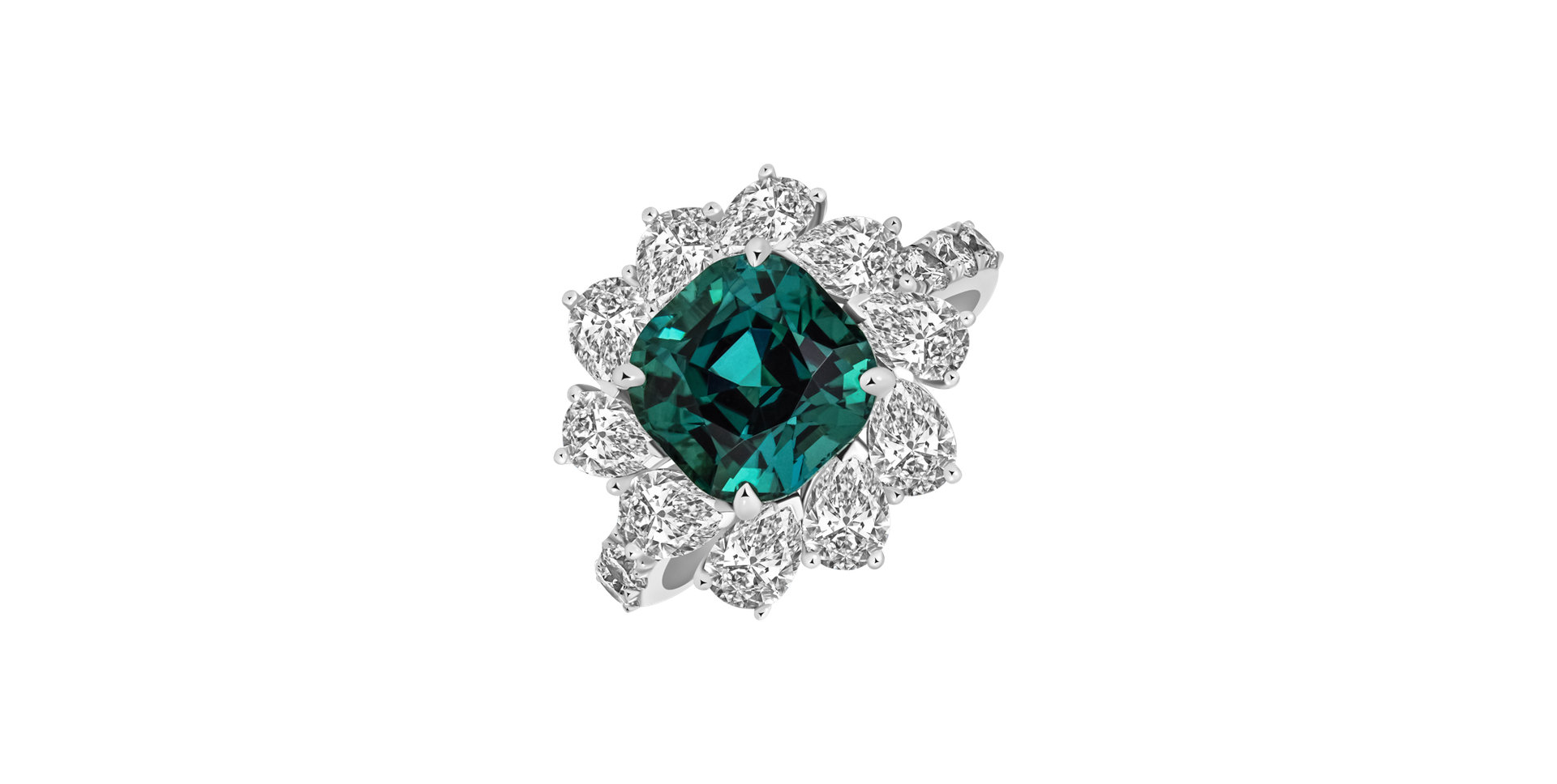 Prsten s diamanty a turmalínem Ocean Empress