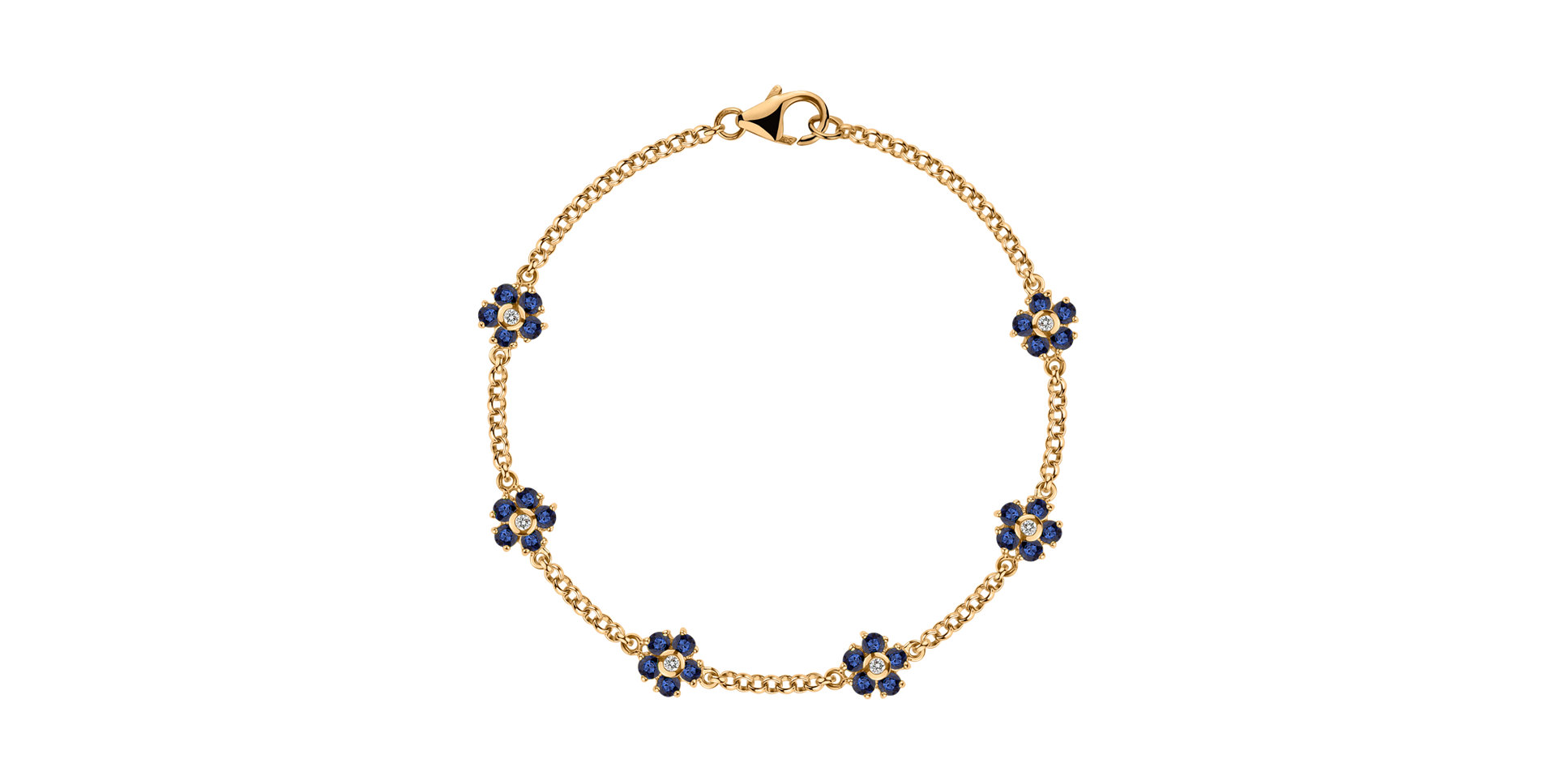 Dětský náramek s diamanty a safíry Sweet Blossoms