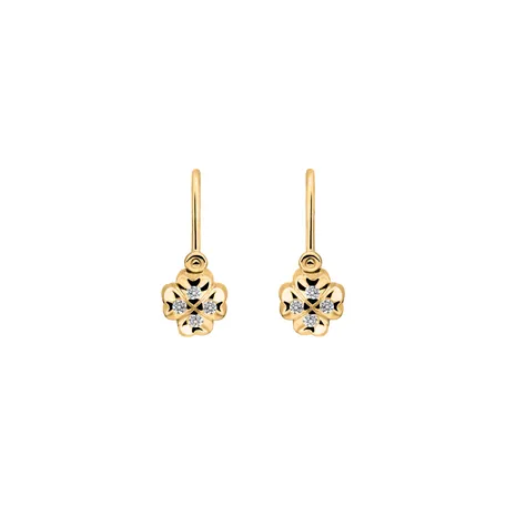 Dětské náušnice s diamanty Tiny Cloverleaf