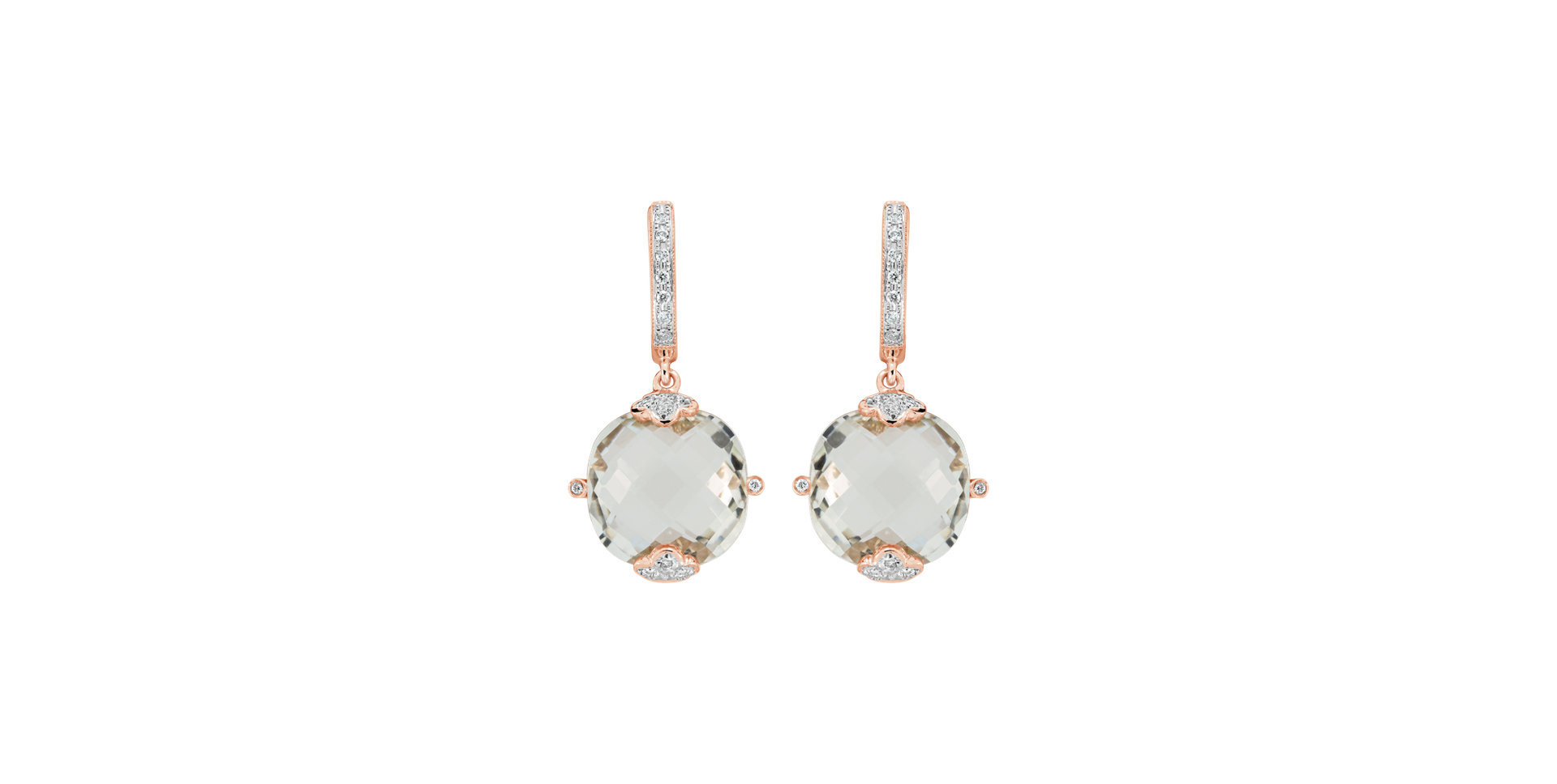 Náušnice s diamanty a ametystem Duchess Essence
