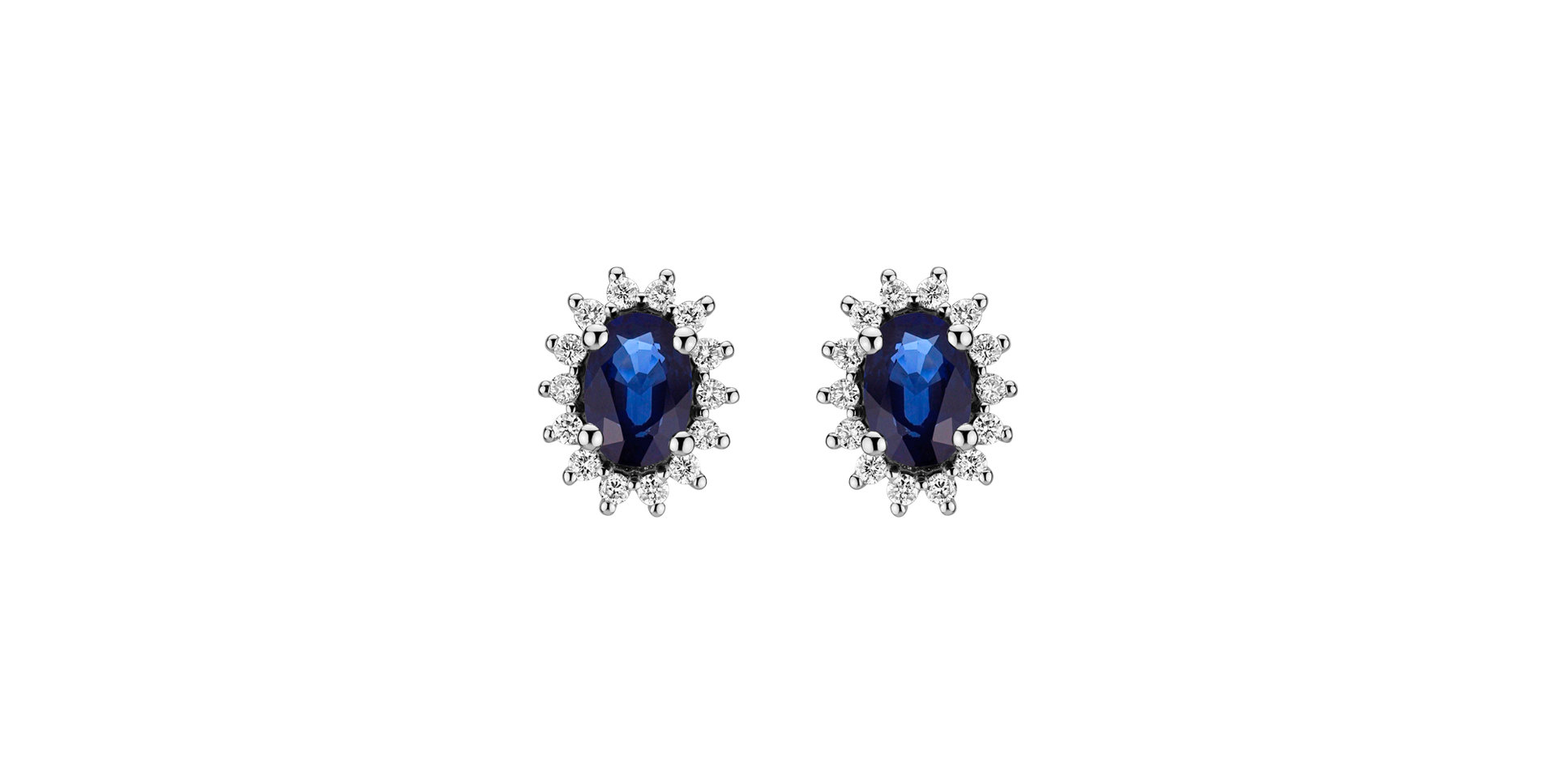 Náušnice s safírem a diamanty Princess Sparkle