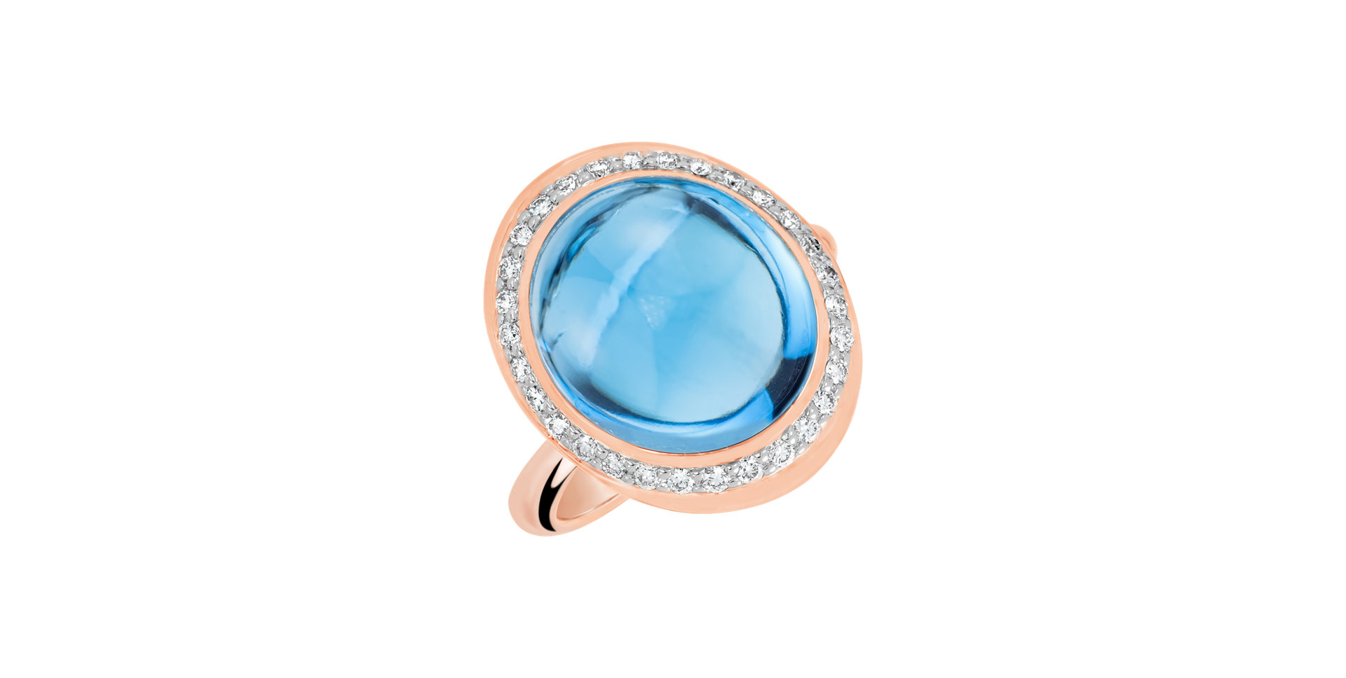 Prsten s diamanty a topazem Spring Eye