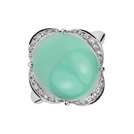Prsten s chalcedonem a diamanty Spring Romance