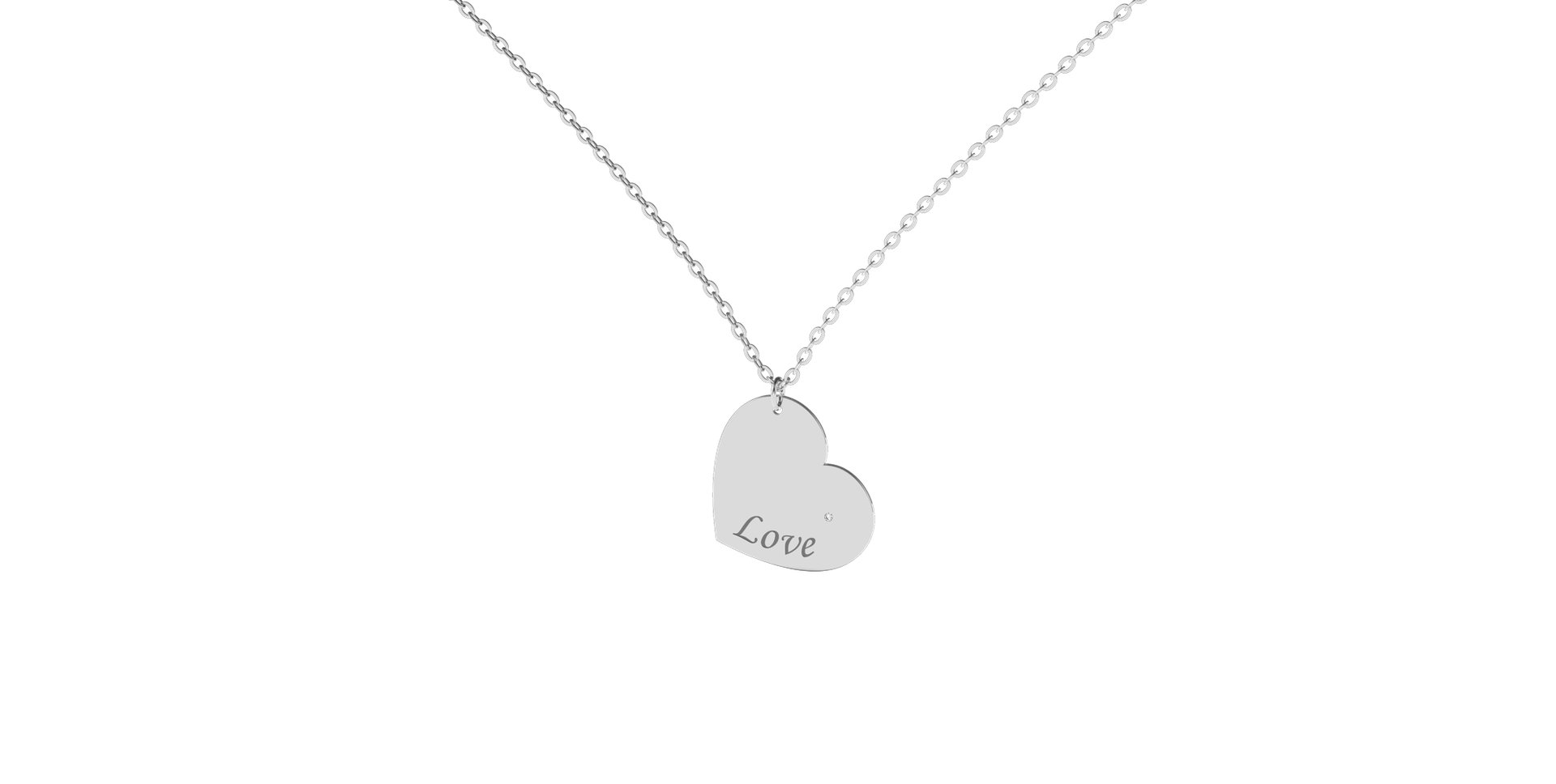 Náhrdelník s diamantem Amour Heart