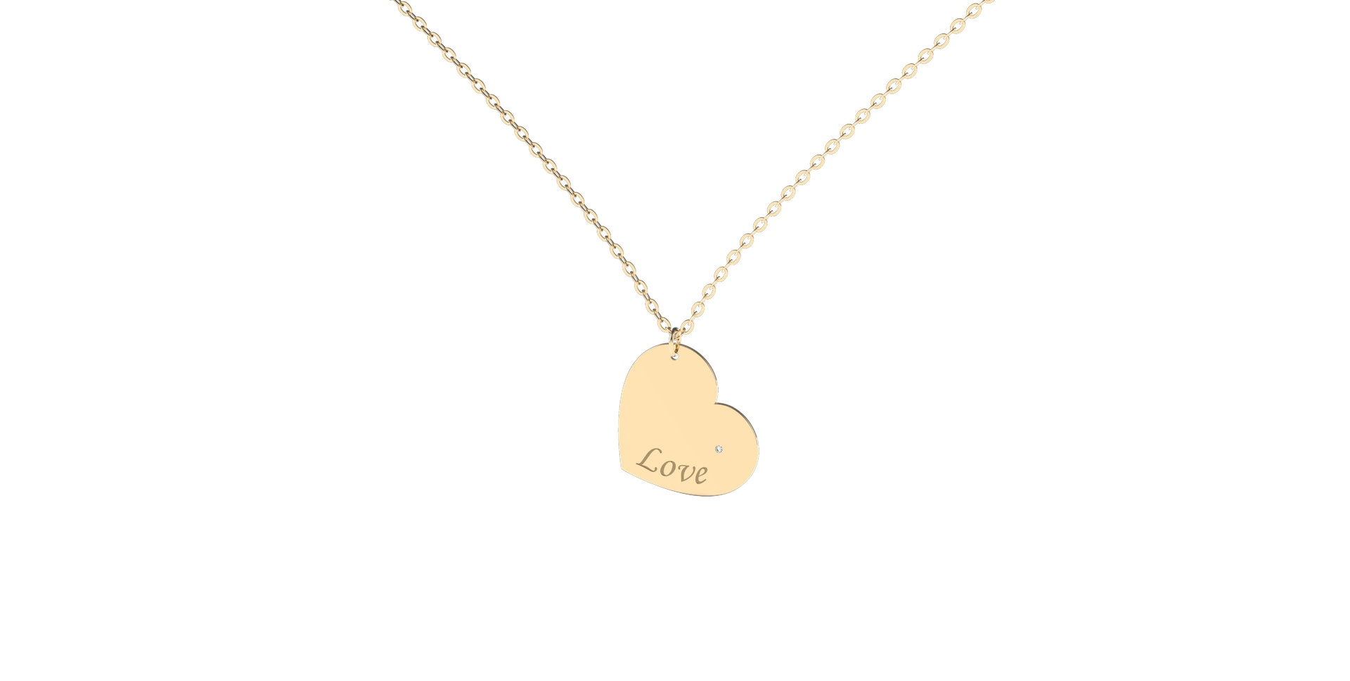 Náhrdelník s diamantem Amour Heart