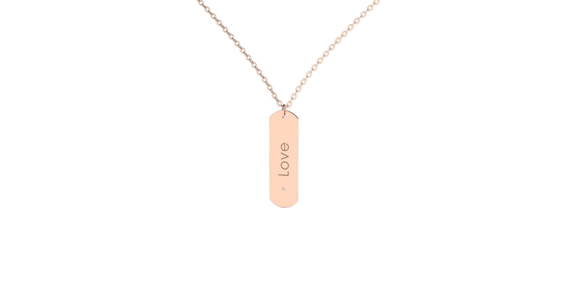 Náhrdelník s diamantem Love Stamp