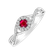 Prsten s diamanty a rubínem Curvy Wish4
