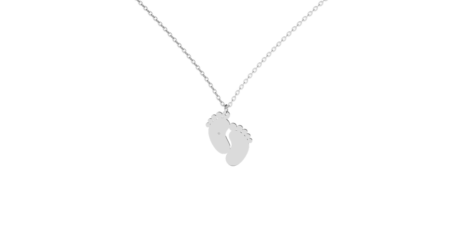Náhrdelník s diamantem Baby Feet