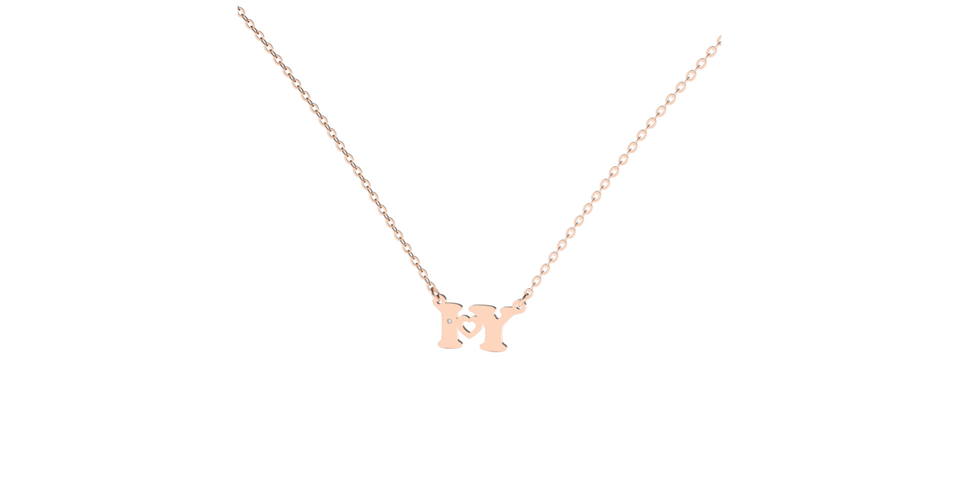 Náhrdelník s diamantem I Love U