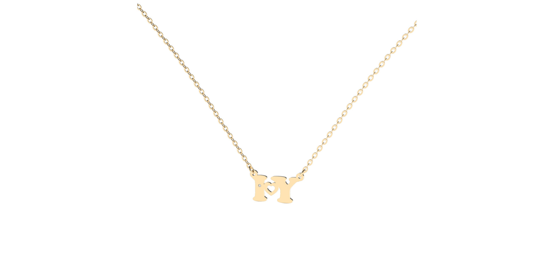 Náhrdelník s diamantem I Love U