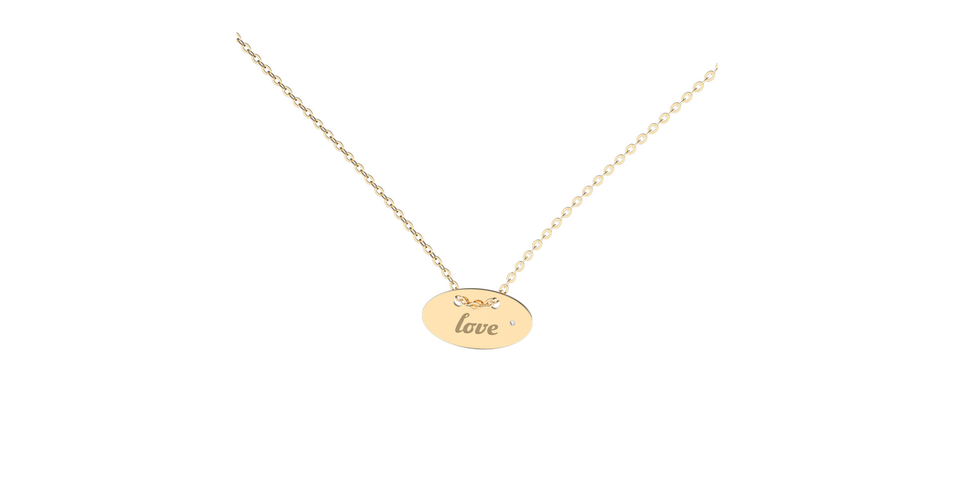 Náhrdelník s diamantem Love Y