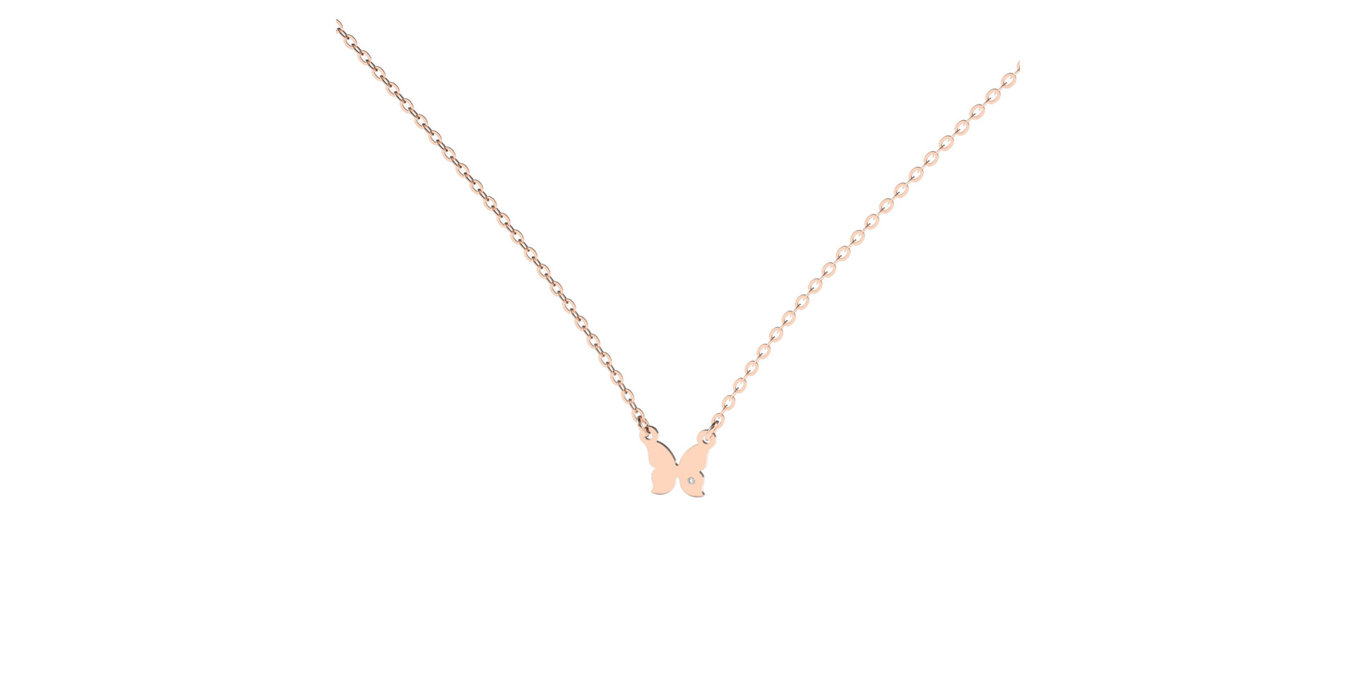 Náhrdelník s diamantem Extra Butterfly