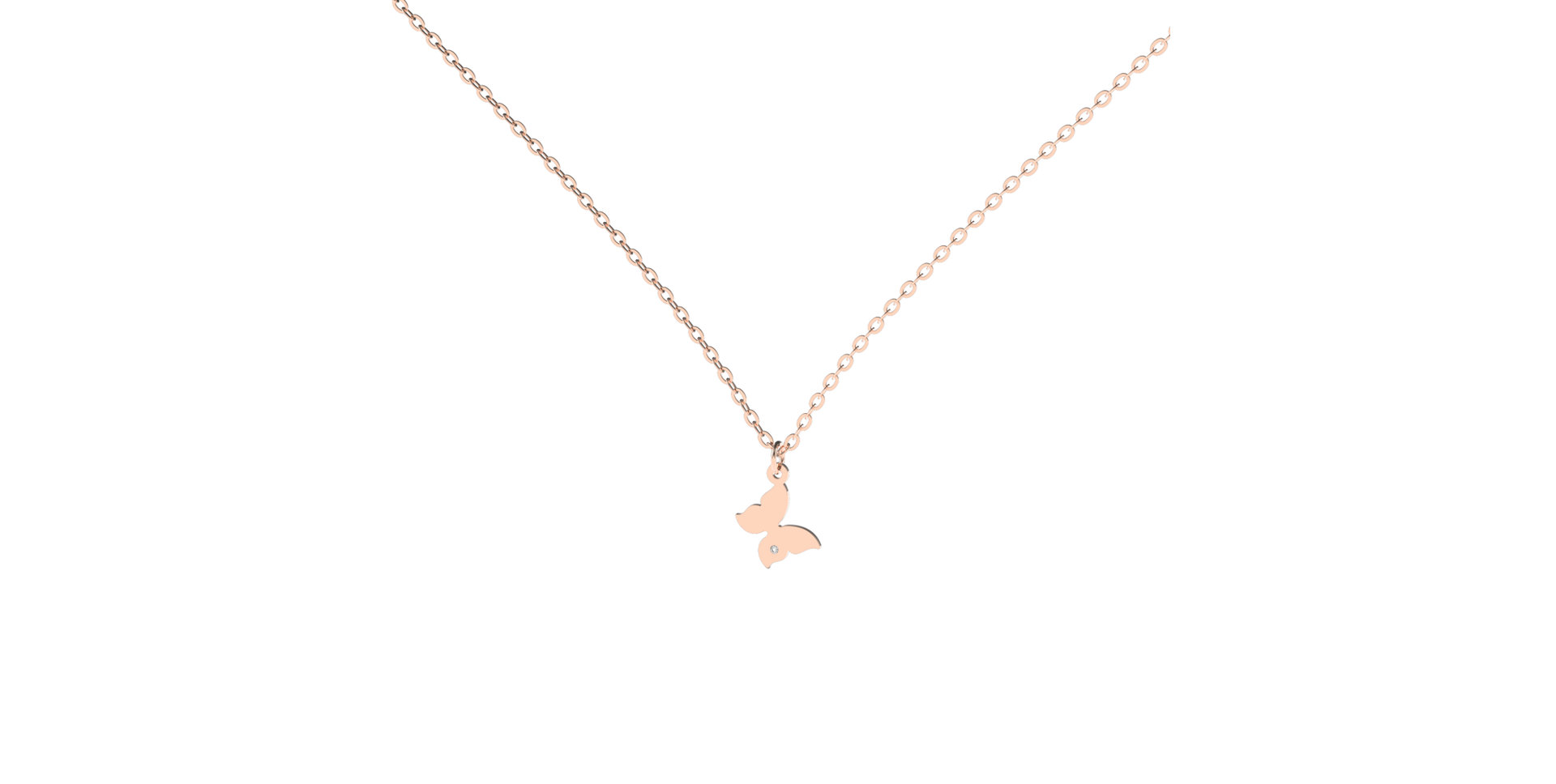 Náhrdelník s diamantem Lovely Butterfly