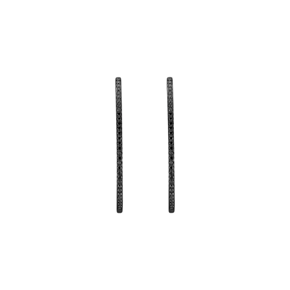 Náušnice s černými diamanty Eternity Gleam