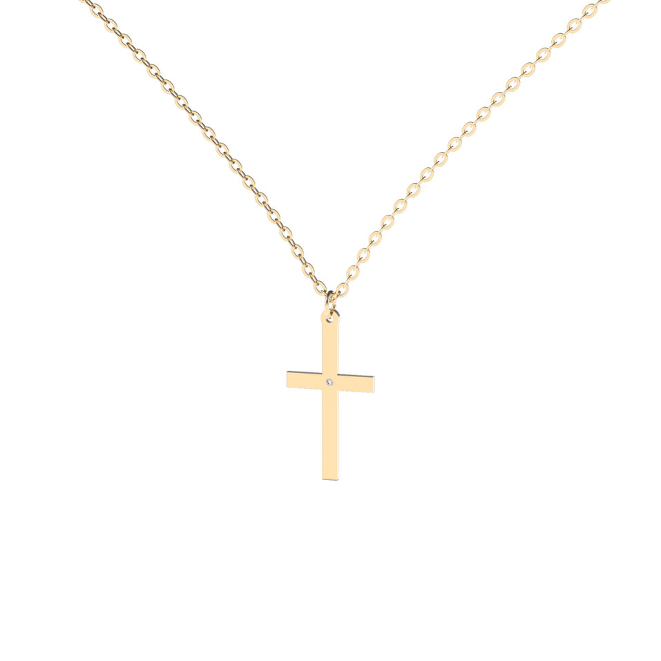 Náhrdelník s diamantem Little Cross
