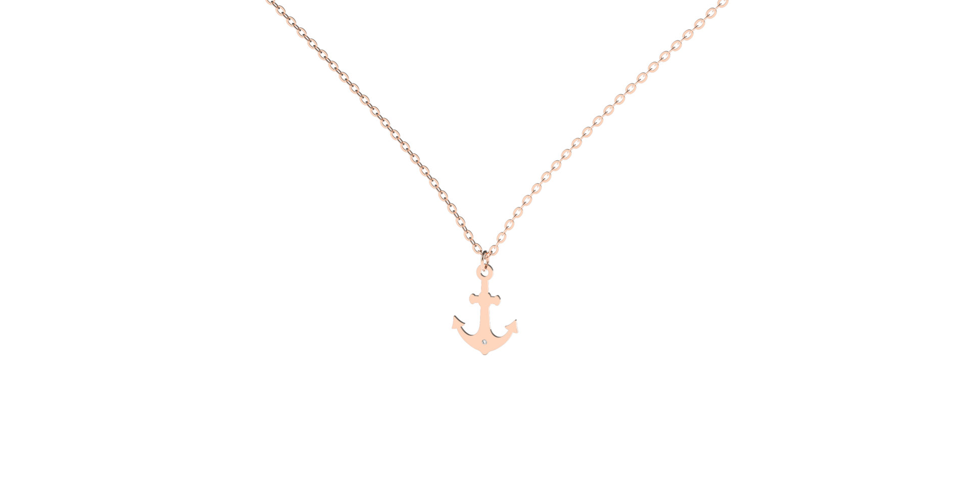 Náhrdelník s diamantem Diamond Anchor