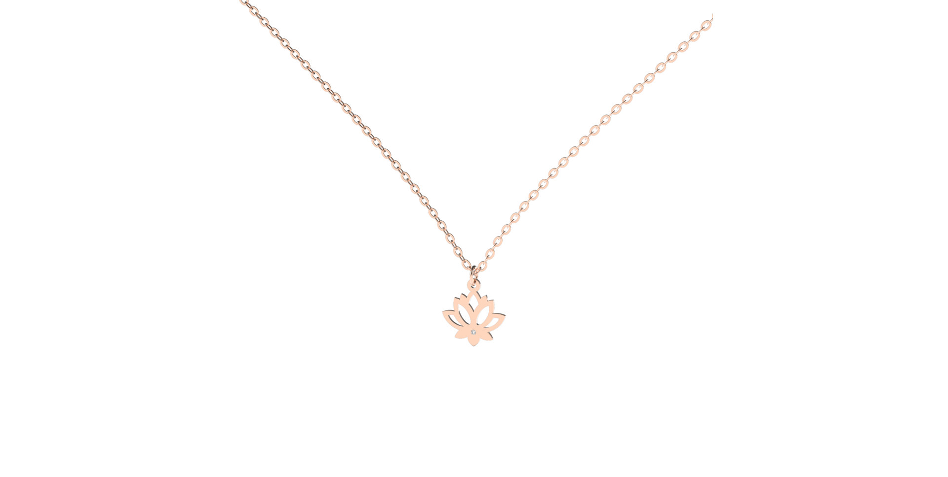Náhrdelník s diamantem Little Lotus
