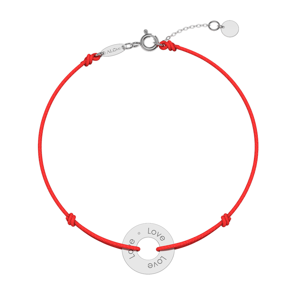 Diamantový náramek se šňůrkou Love Circle