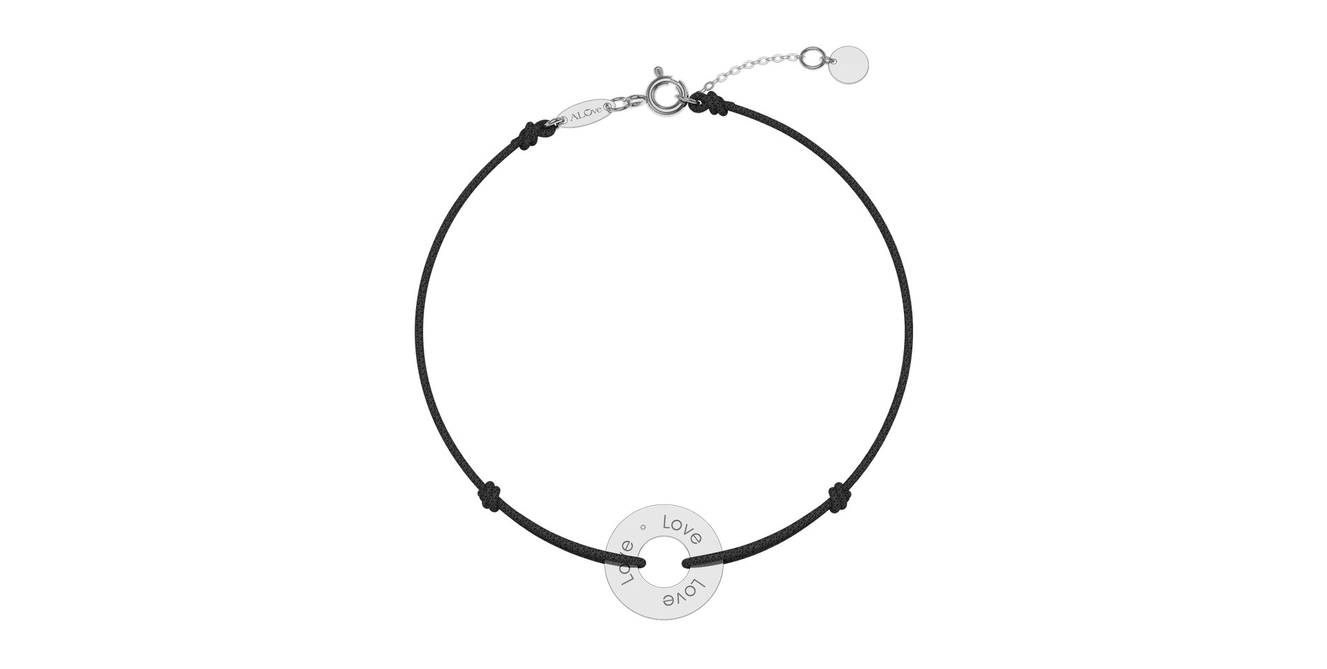 Diamantový náramek se šňůrkou Love Circle