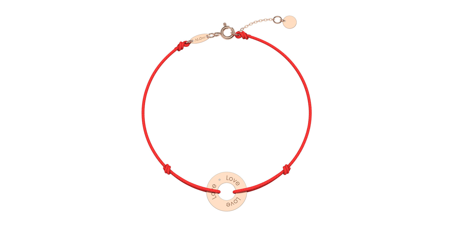 Diamantový náramek se šňůrkou Love Circle