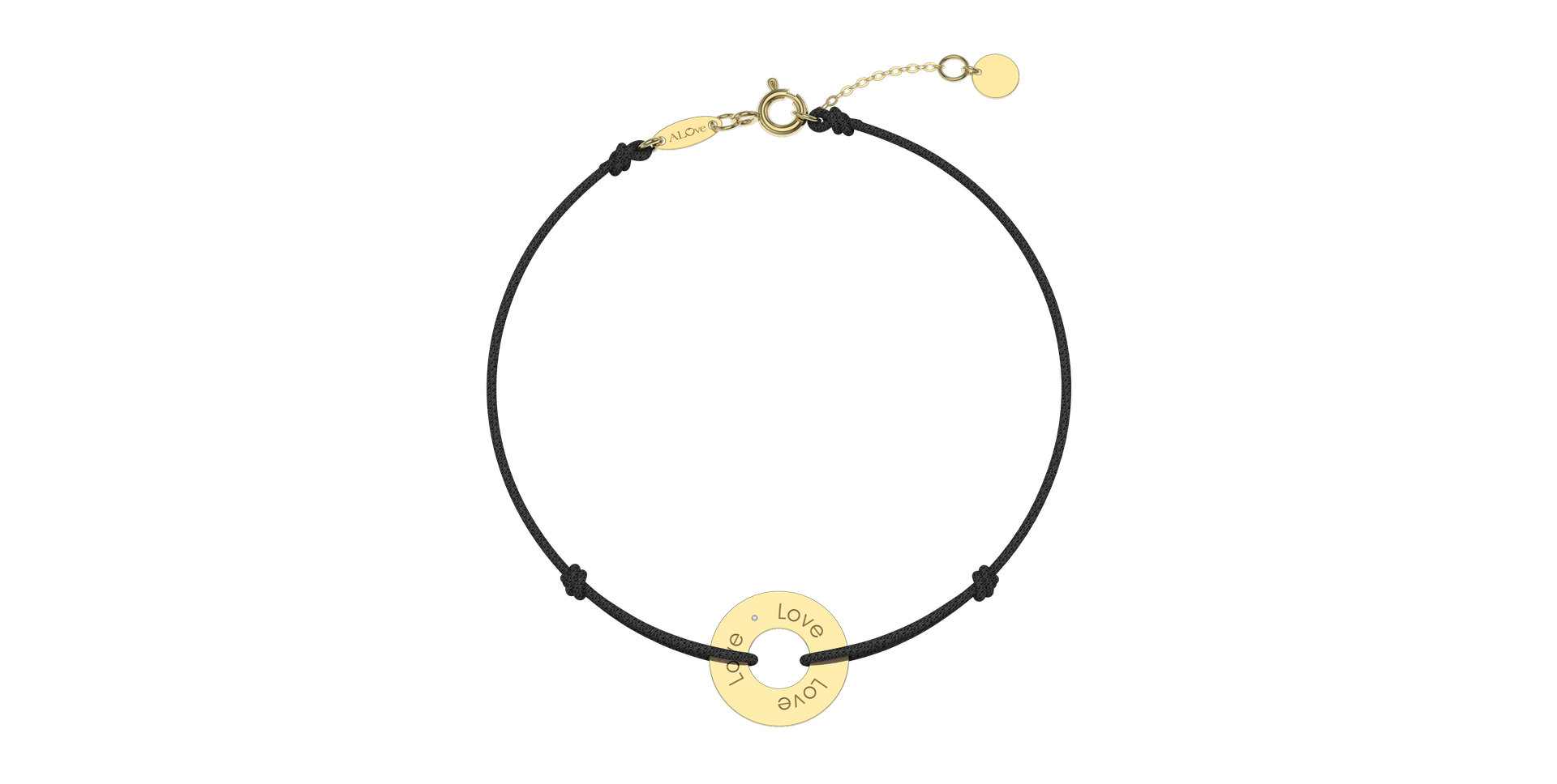 Diamantový náramek se šňůrkou Love Circle