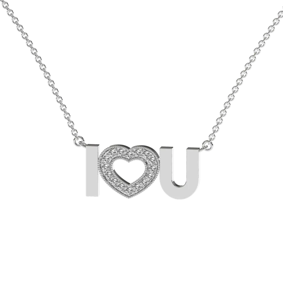 Náhrdelník s diamanty I love You