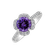 Prsten s diamanty a ametystem Flower Parade2