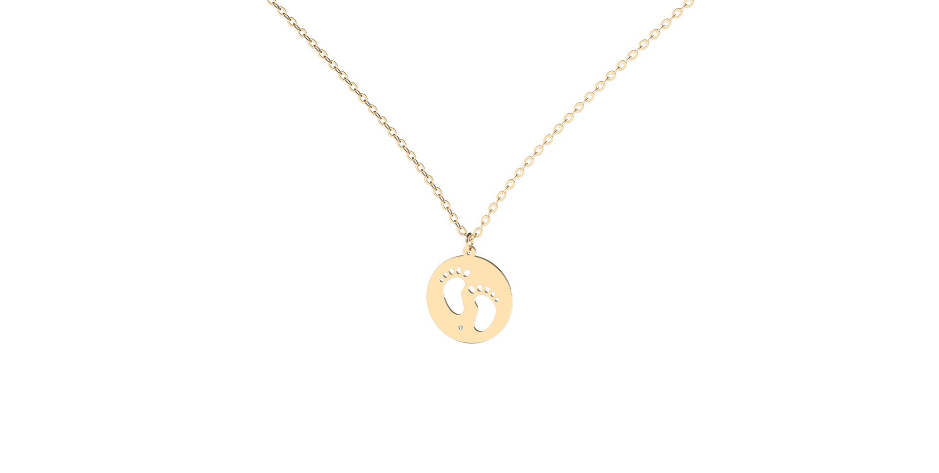 Náhrdelník s diamantem Happy Feet