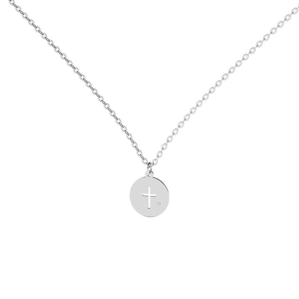 Náhrdelník s diamantem Tiny Cross