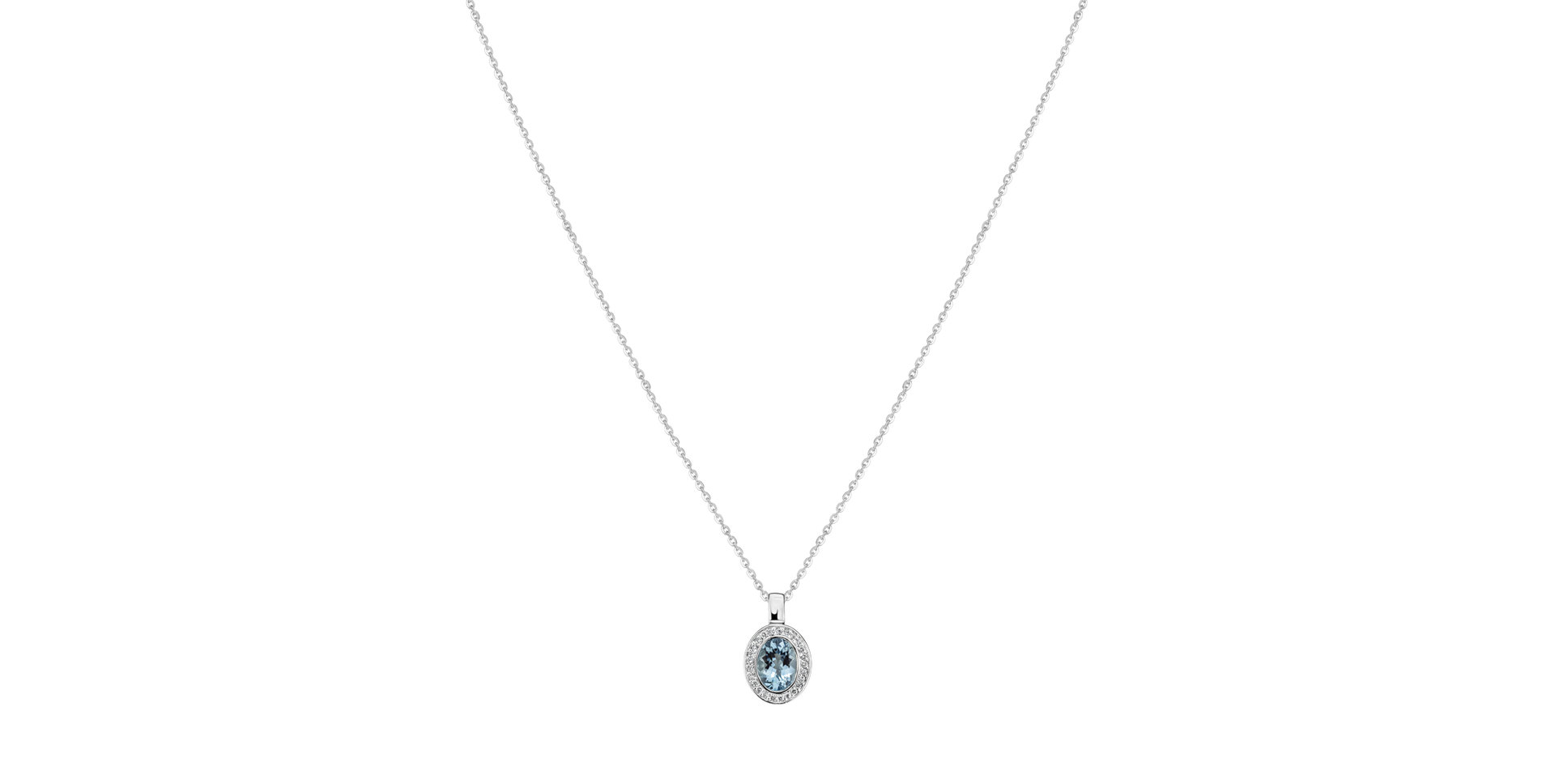 Přívěs s diamanty a akvamarínem Blue Aura
