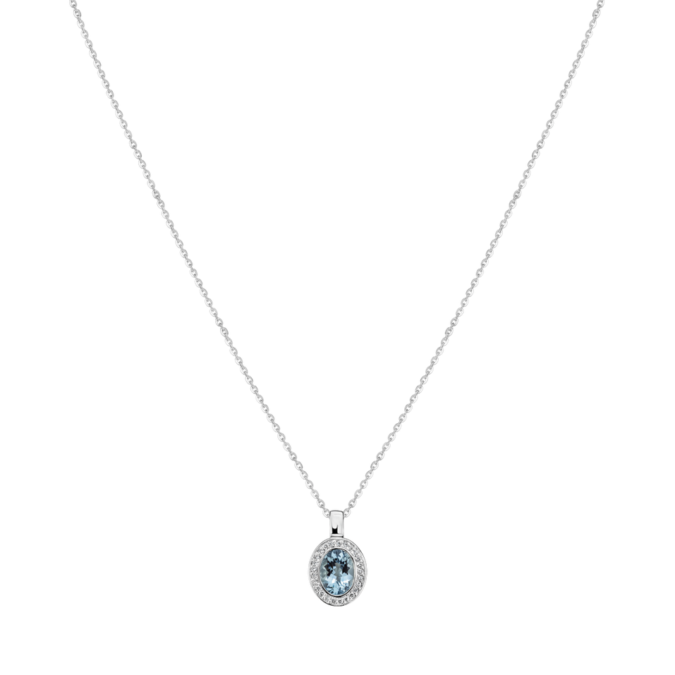 Přívěs s diamanty a akvamarínem Blue Aura