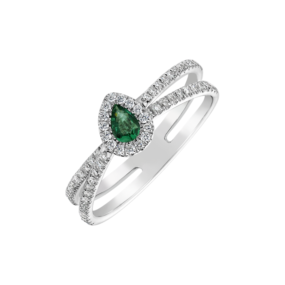 Prsten s diamanty a smaragdem Aemilius