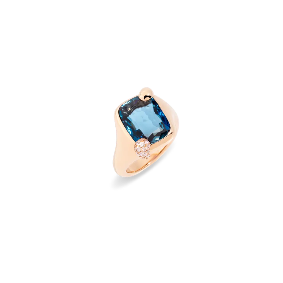 Prsten s diamanty a topazem Ritratto